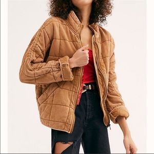 Free People Quilted Dolman Jacket Toasted Coconut